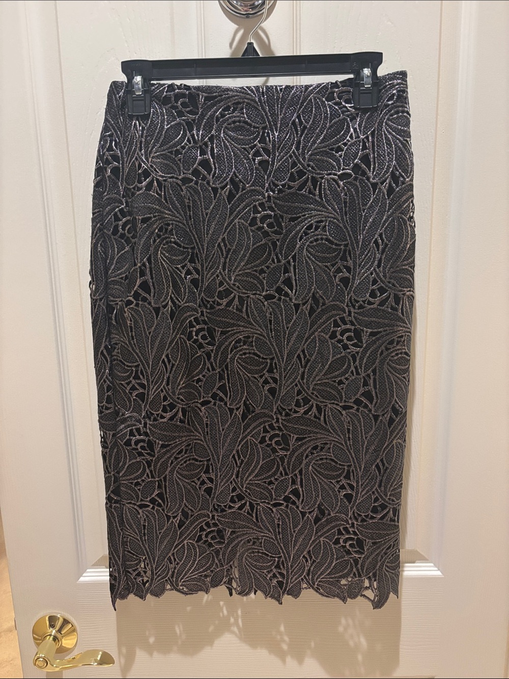 White House Black Market Black Lace Pencil Skirt